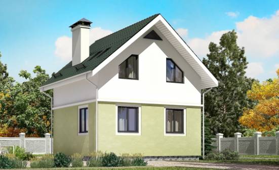 070-001-П Проект двухэтажного дома с мансардой, крохотный домик из твинблока Новороссийск | Проекты домов от House Expert