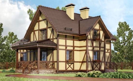 160-003-П Проект двухэтажного дома с мансардой, красивый домик из арболита Новороссийск | Проекты домов от House Expert