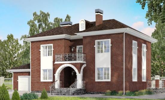 180-006-Л Проект двухэтажного дома, гараж, уютный дом из кирпича Новороссийск | Проекты домов от House Expert
