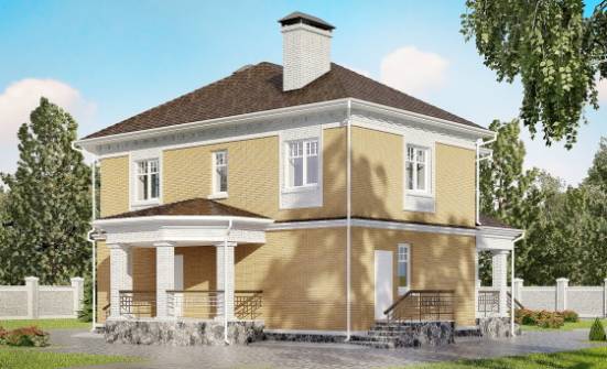 160-001-Л Проект двухэтажного дома, компактный загородный дом из твинблока Новороссийск | Проекты домов от House Expert
