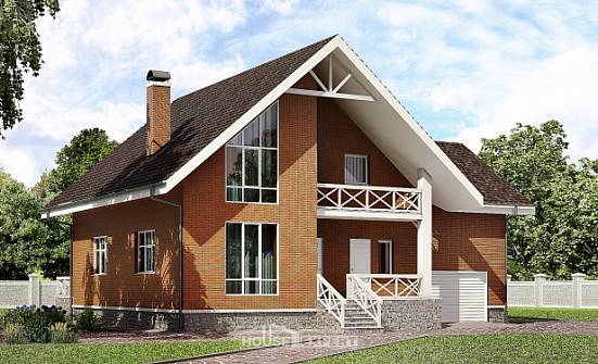 215-001-П Проект двухэтажного дома с мансардой и гаражом, современный дом из теплоблока Новороссийск | Проекты домов от House Expert