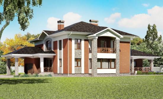 400-002-Л Проект двухэтажного дома, гараж, большой домик из кирпича Новороссийск | Проекты домов от House Expert