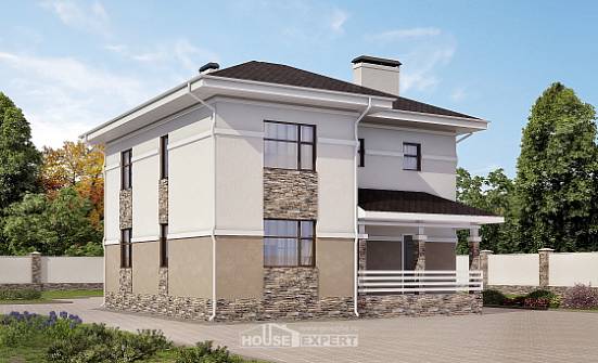 150-014-П Проект двухэтажного дома, уютный дом из пеноблока Новороссийск | Проекты домов от House Expert