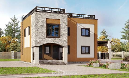 150-010-Л Проект двухэтажного дома, красивый коттедж из кирпича Новороссийск | Проекты домов от House Expert
