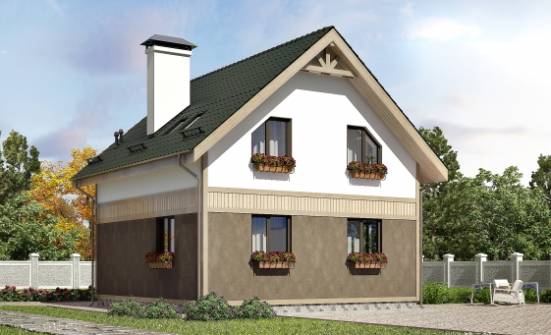105-001-Л Проект двухэтажного дома с мансардой, недорогой дом из твинблока Новороссийск | Проекты домов от House Expert
