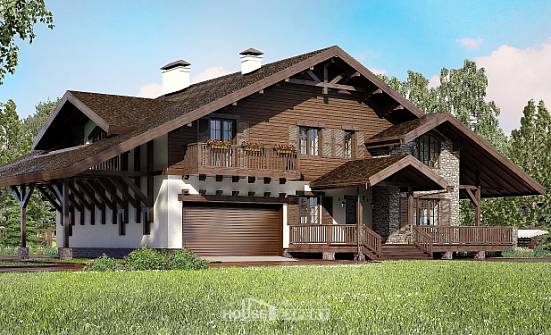 320-001-П Проект двухэтажного дома с мансардным этажом и гаражом, просторный загородный дом из кирпича Новороссийск | Проекты домов от House Expert