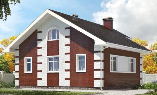 115-001-П Проект двухэтажного дома с мансардой, красивый домик из газобетона Новороссийск | Проекты домов от House Expert