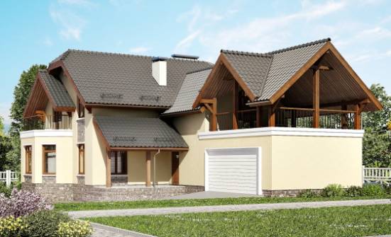 255-003-П Проект трехэтажного дома с мансардой и гаражом, классический загородный дом из керамзитобетонных блоков Новороссийск | Проекты домов от House Expert