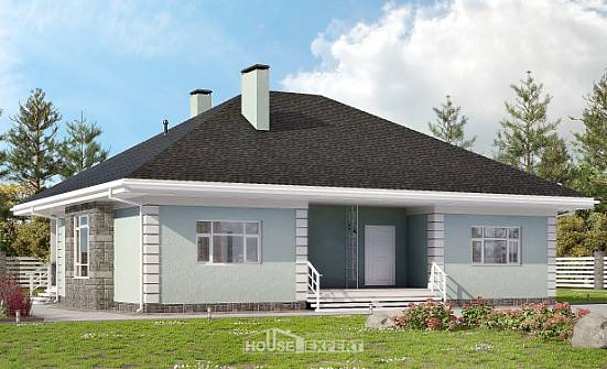 135-003-Л Проект одноэтажного дома, простой домик из твинблока Новороссийск | Проекты домов от House Expert