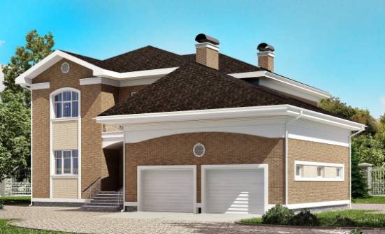 335-002-П Проект двухэтажного дома и гаражом, большой дом из кирпича Новороссийск | Проекты домов от House Expert