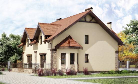 240-001-П Проект двухэтажного дома мансардой, средний загородный дом из керамзитобетонных блоков Новороссийск | Проекты домов от House Expert