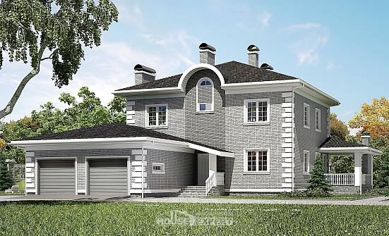 245-004-Л Проект двухэтажного дома и гаражом, красивый коттедж из кирпича Новороссийск | Проекты домов от House Expert