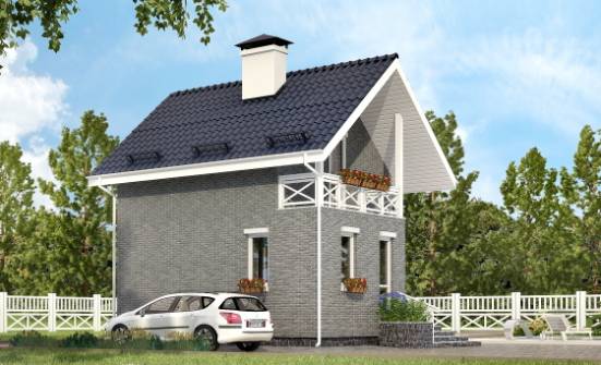 045-001-П Проект двухэтажного дома мансардный этаж, маленький домик из твинблока Новороссийск | Проекты домов от House Expert