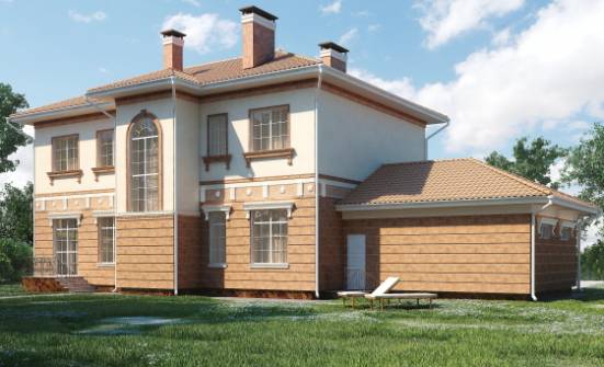 285-001-Л Проект двухэтажного дома и гаражом, просторный коттедж из кирпича Новороссийск | Проекты домов от House Expert
