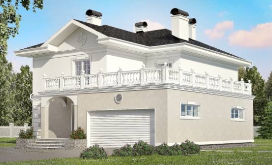 340-002-П Проект двухэтажного дома и гаражом, большой дом из кирпича Новороссийск | Проекты домов от House Expert