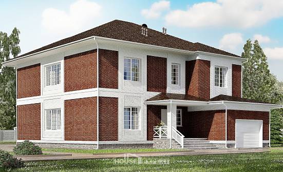315-001-П Проект двухэтажного дома, гараж, современный загородный дом из кирпича Новороссийск | Проекты домов от House Expert
