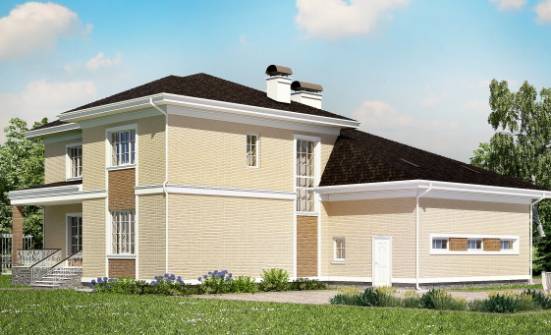 335-001-Л Проект двухэтажного дома и гаражом, большой домик из кирпича Новороссийск | Проекты домов от House Expert