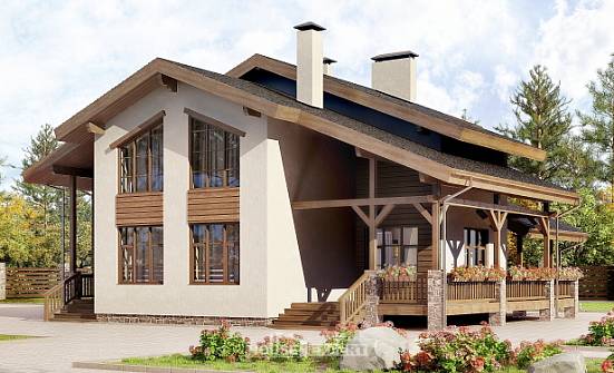 240-003-П Проект двухэтажного дома с мансардой, уютный загородный дом из кирпича Новороссийск | Проекты домов от House Expert