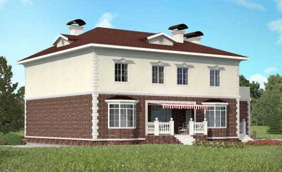 380-001-Л Проект двухэтажного дома, гараж, большой дом из кирпича Новороссийск | Проекты домов от House Expert