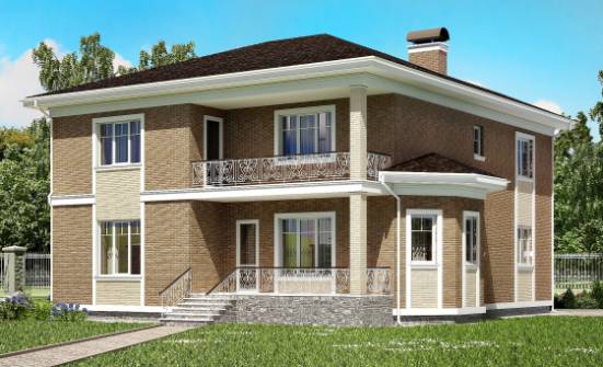 335-002-П Проект двухэтажного дома и гаражом, большой дом из кирпича Новороссийск | Проекты домов от House Expert