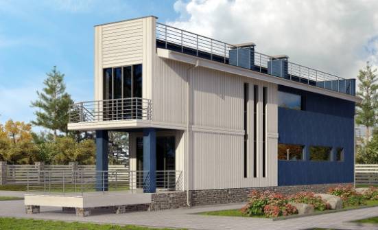 100-003-П Проект двухэтажного дома, бюджетный дом из бризолита Новороссийск | Проекты домов от House Expert