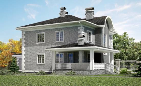 245-004-Л Проект двухэтажного дома и гаражом, красивый коттедж из кирпича Новороссийск | Проекты домов от House Expert