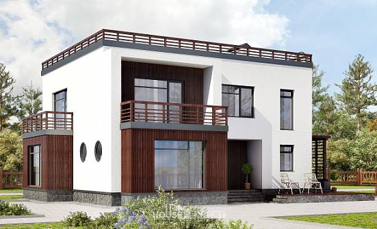 215-002-П Проект двухэтажного дома, средний загородный дом из теплоблока Новороссийск | Проекты домов от House Expert