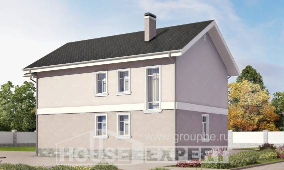 170-008-П Проект двухэтажного дома, бюджетный загородный дом из бризолита, Новороссийск