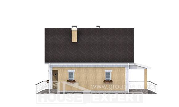 130-004-П Проект двухэтажного дома мансардой, современный загородный дом из газосиликатных блоков, Новороссийск