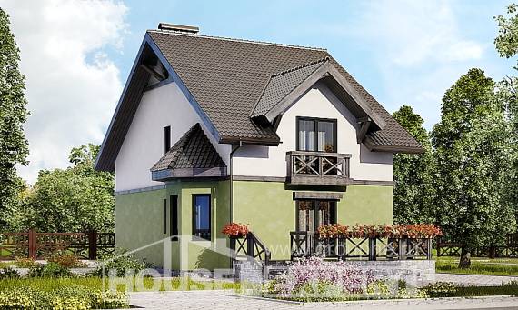 120-003-П Проект двухэтажного дома с мансардным этажом, доступный дом из газобетона Новороссийск, House Expert