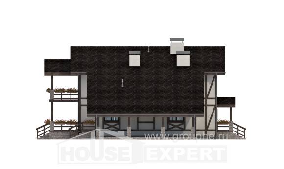 250-002-Л Проект двухэтажного дома с мансардным этажом и гаражом, простой коттедж из кирпича Новороссийск, House Expert