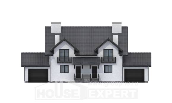 290-003-П Проект двухэтажного дома мансардный этаж, большой домик из пеноблока Новороссийск, House Expert