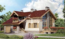 165-002-П Проект двухэтажного дома с мансардой и гаражом, простой дом из блока Новороссийск, House Expert