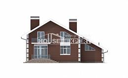 180-001-Л Проект двухэтажного дома с мансардой и гаражом, уютный коттедж из газосиликатных блоков, Новороссийск