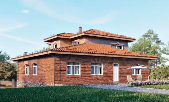 380-002-Л Проект трехэтажного дома, гараж, красивый загородный дом из кирпича Новороссийск | Проекты домов от House Expert