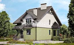 120-003-П Проект двухэтажного дома с мансардным этажом, классический загородный дом из блока Новороссийск, House Expert