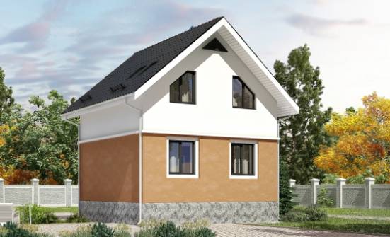 100-005-Л Проект двухэтажного дома с мансардой, доступный загородный дом из теплоблока, Новороссийск