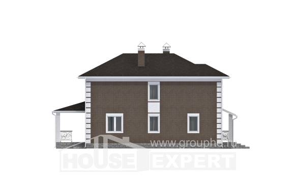 185-002-П Проект двухэтажного дома, красивый домик из газосиликатных блоков Новороссийск, House Expert