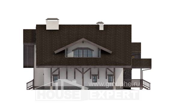 320-001-П Проект двухэтажного дома мансардный этаж и гаражом, большой домик из кирпича, Новороссийск