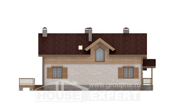 165-002-П Проект двухэтажного дома с мансардным этажом, гараж, недорогой загородный дом из газосиликатных блоков Новороссийск, House Expert