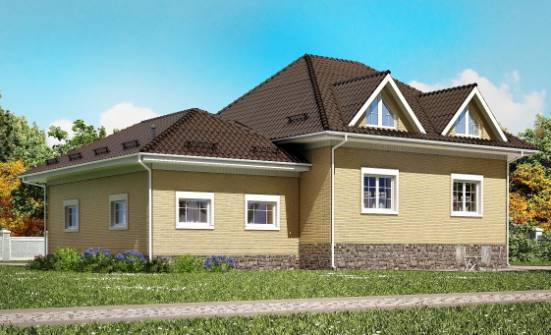 400-001-П Проект трехэтажного дома с мансардным этажом и гаражом, уютный коттедж из газосиликатных блоков, Новороссийск