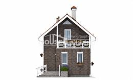 045-001-Л Проект двухэтажного дома мансардный этаж, простой домик из поризованных блоков Новороссийск, House Expert