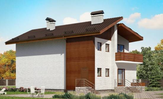 180-009-П Проект двухэтажного дома с мансардой, экономичный загородный дом из кирпича, Новороссийск