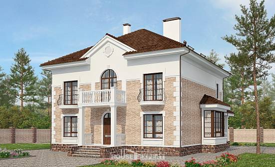 220-008-П Проект двухэтажного дома, современный коттедж из кирпича, Новороссийск
