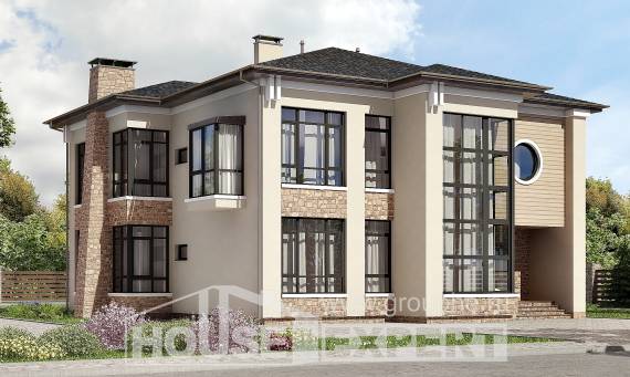 300-005-Л Проект двухэтажного дома, большой домик из кирпича, Новороссийск