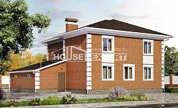 220-004-Л Проект двухэтажного дома и гаражом, классический загородный дом из кирпича, Новороссийск