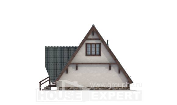 070-003-П Проект двухэтажного дома мансардный этаж, миниатюрный коттедж из бревен, Новороссийск