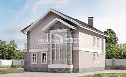170-008-П Проект двухэтажного дома, бюджетный домик из арболита, Новороссийск