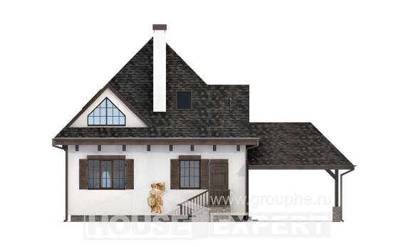 110-002-Л Проект двухэтажного дома мансардой и гаражом, компактный дом из поризованных блоков Новороссийск, House Expert