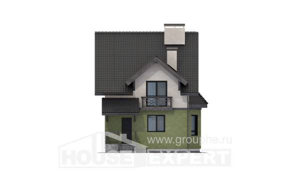 120-003-П Проект двухэтажного дома с мансардой, современный домик из газосиликатных блоков Новороссийск, House Expert